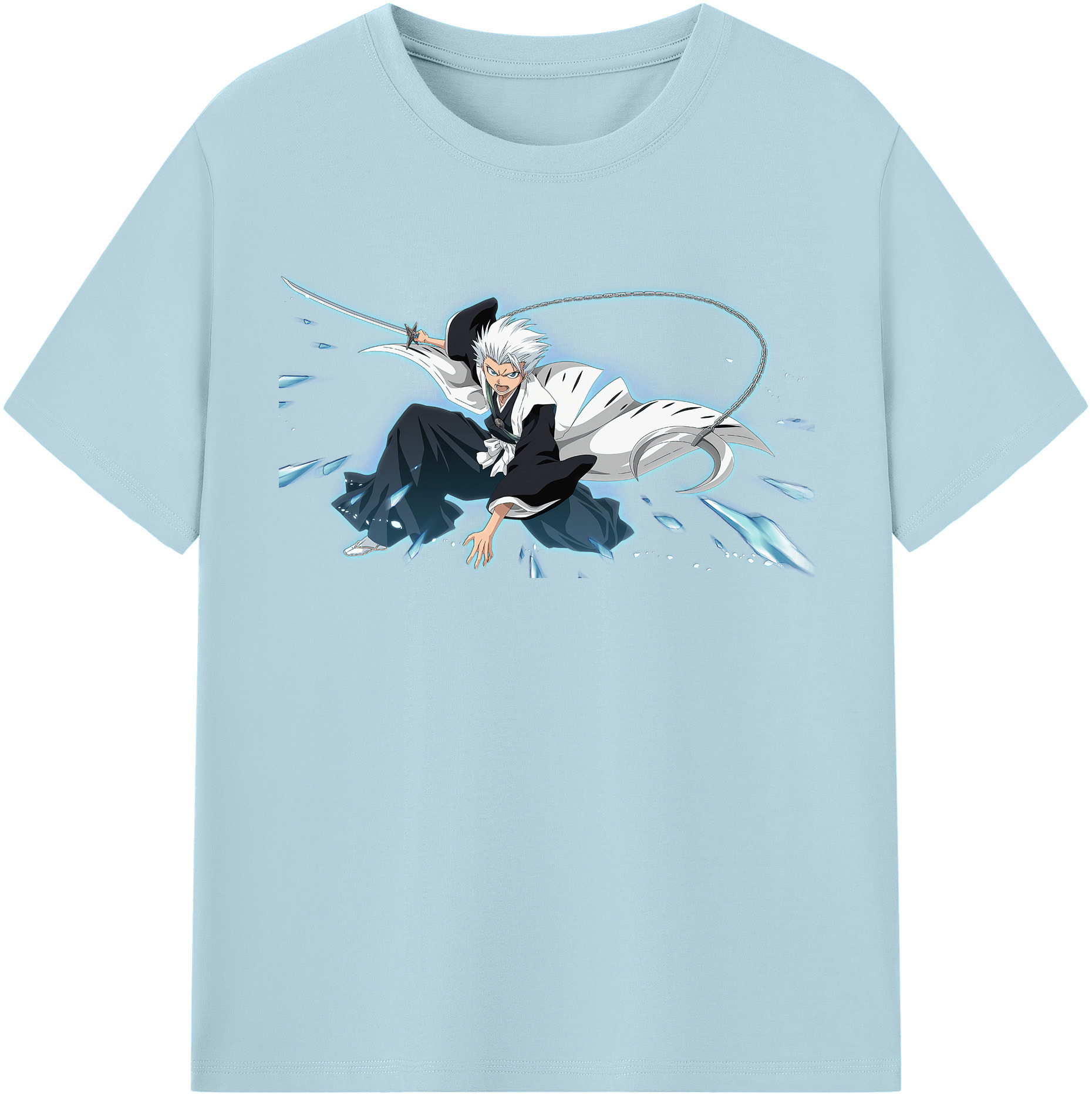 （画像用） ブリーチ 日番谷冬獅郎（ひつがや とうしろう） BLEACH Hitsugaya Toushirou 綿100％半袖Tシャツ（フロントプリント）